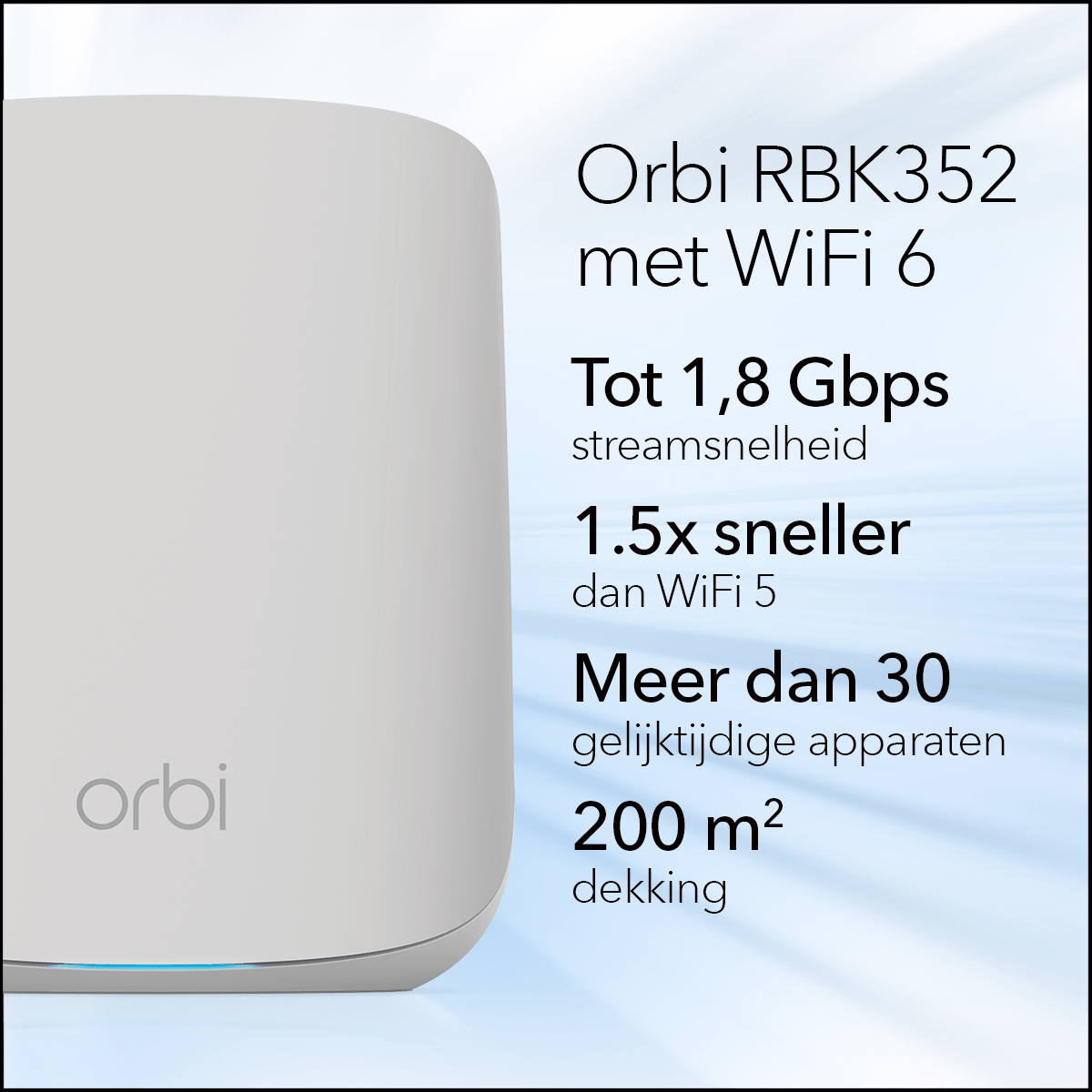 Netgear Orbi RBK352 Multiroom WiFi 6 Mesh systeem - Router