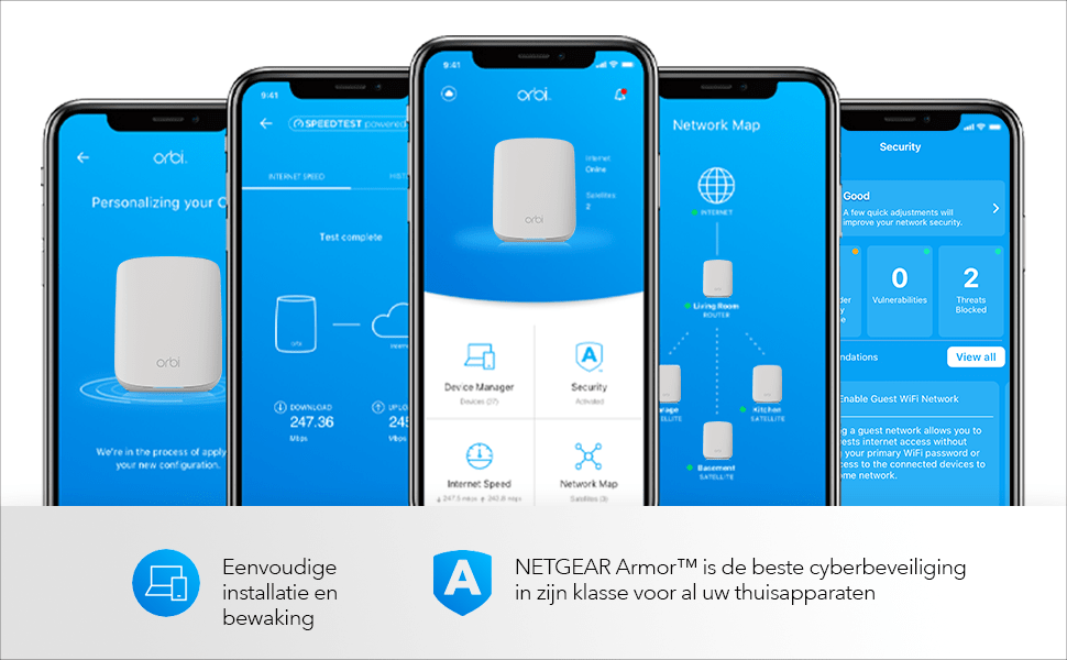 Netgear Orbi RBK353 Multiroom WiFi 6 Mesh systeem - Router