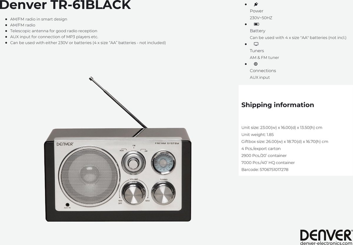 Denver TR-61 Retro - Radio