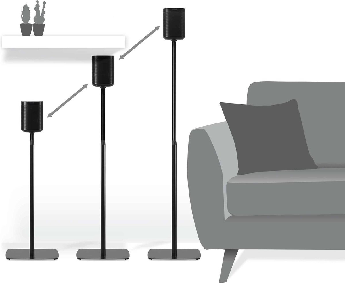 Flexson FLXS1AFS2021 Sonos One set verstelbare standaards zwart (2 stuks) - Speaker stands