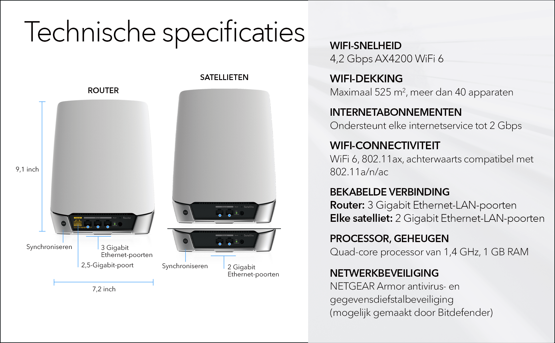 Netgear Orbi RBK753 Multiroom WiFi 6 Mesh systeem - Router
