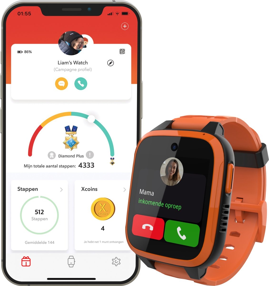 Xplora XGO3 Oranje - Smartwatch