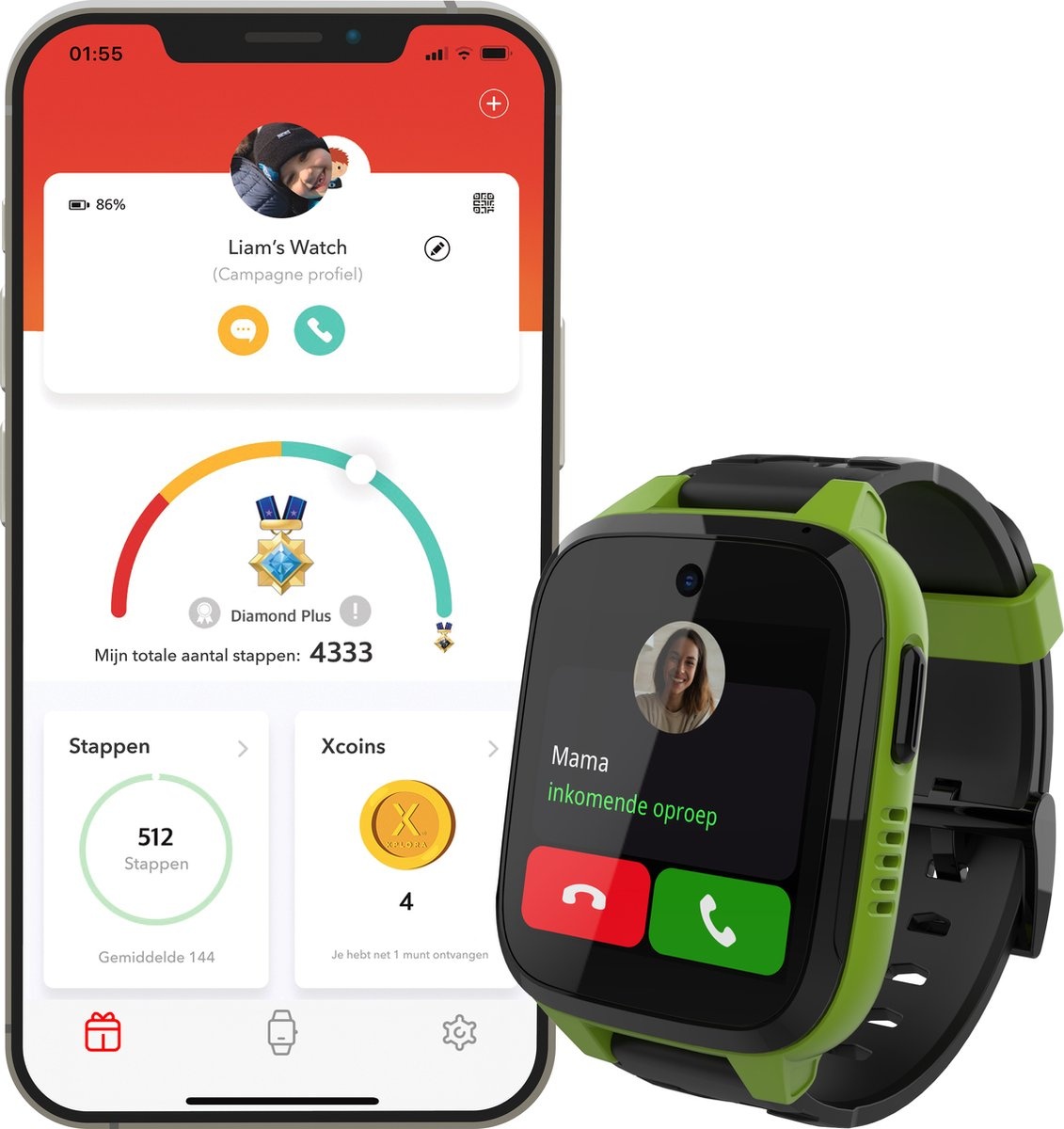 Xplora XGO3 Groen - Smartwatch