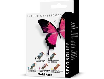 SecondLife Canon Multipack 525 Black & 526 Serie Zwart + 3 kleuren - Inktcartridge
