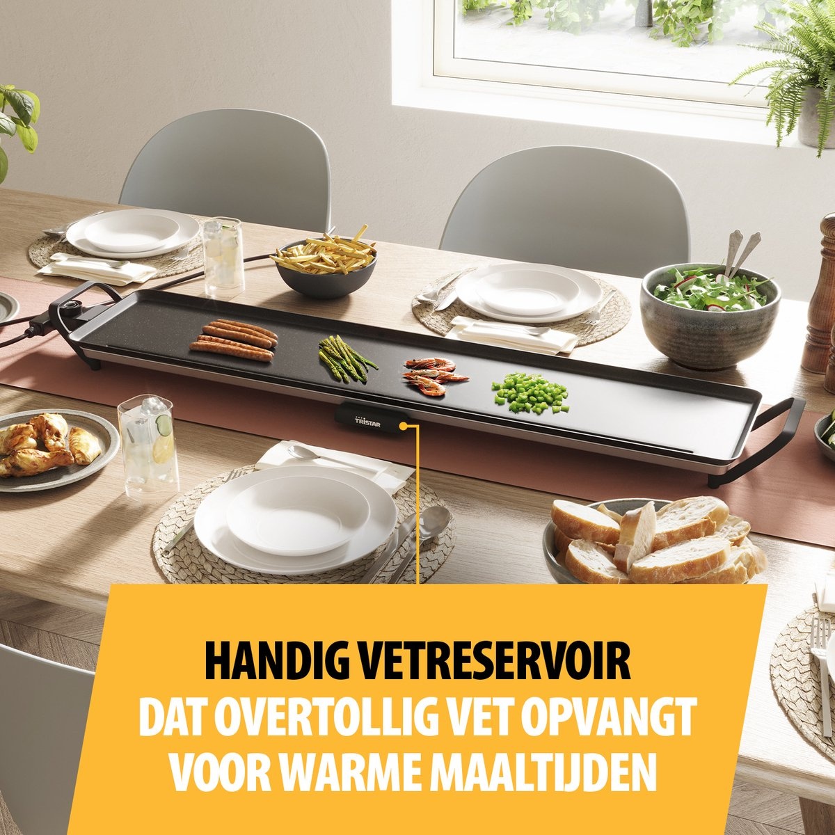 Tristar BP-2670 Tafel Grill Slim XXL - Grillplaat