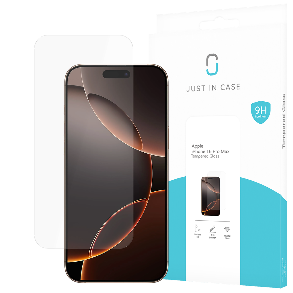 Just in Case Tempered Glass voor Apple iPhone 16 Pro Max - Screenprotector