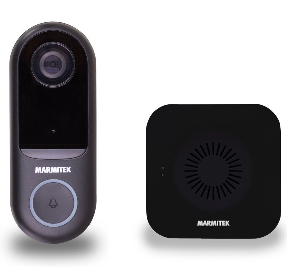 Marmitek Buzz LO + Bell ME Zwart - Deurbel met camera + Gong zwart - Beveiligingscamera
