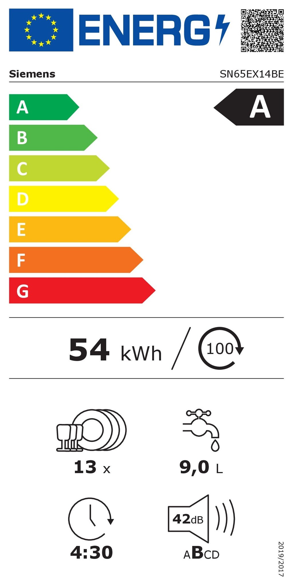 Siemens SN65EX14BE iQ500 extraKlasse - Inbouw vaatwasser