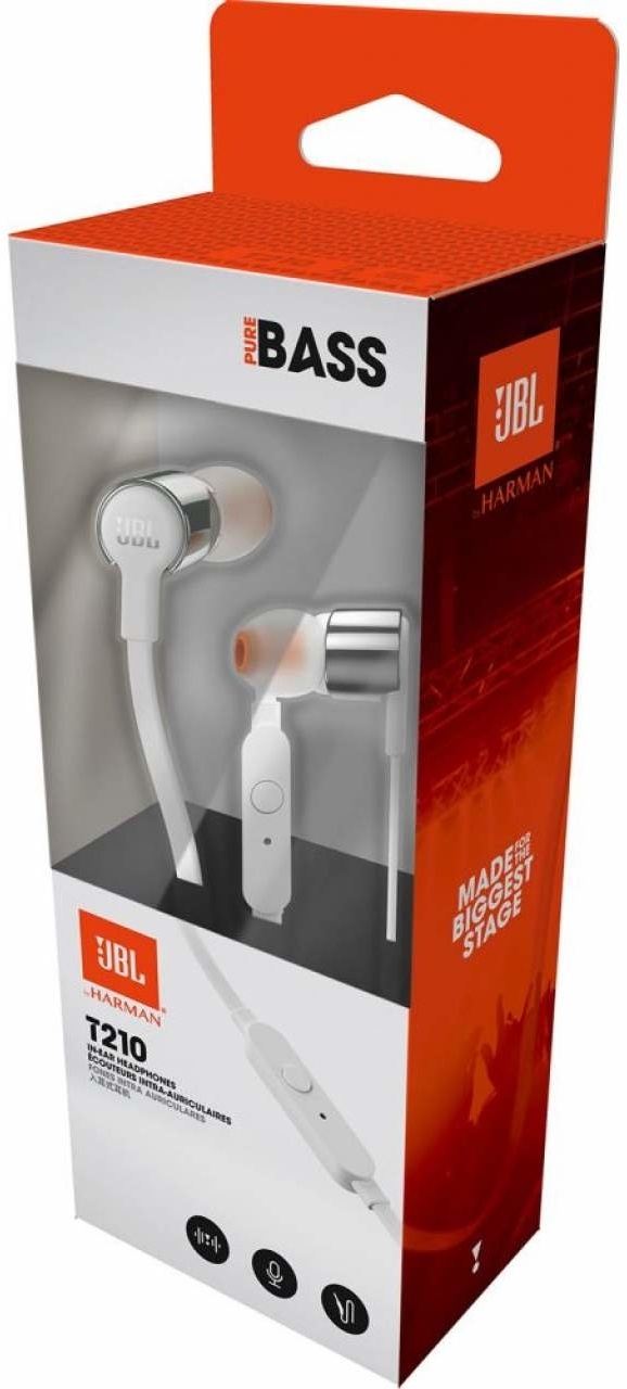 JBL T210 Grijs - Oordopjes