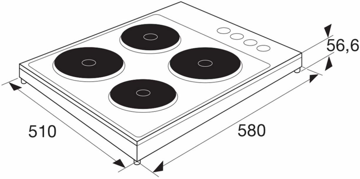 ETNA KEV158WIT - Inductiekookplaat