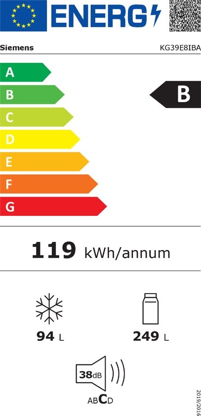 Siemens iQ500 KG39E8IBA - Koel-vriescombinatie