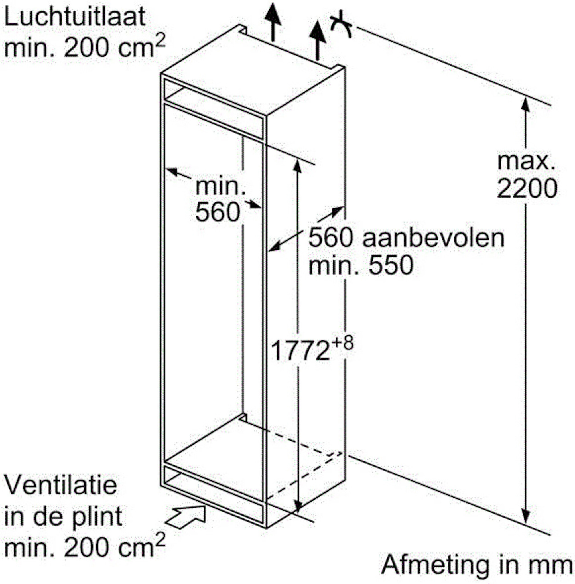 Bosch KIV86NFF0 - Inbouw koel-vriescombinatie