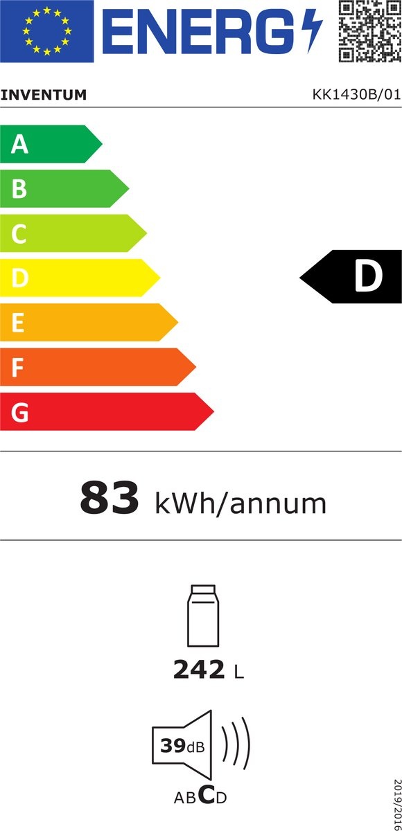 Inventum KK1430B - Vrijstaande koelkast