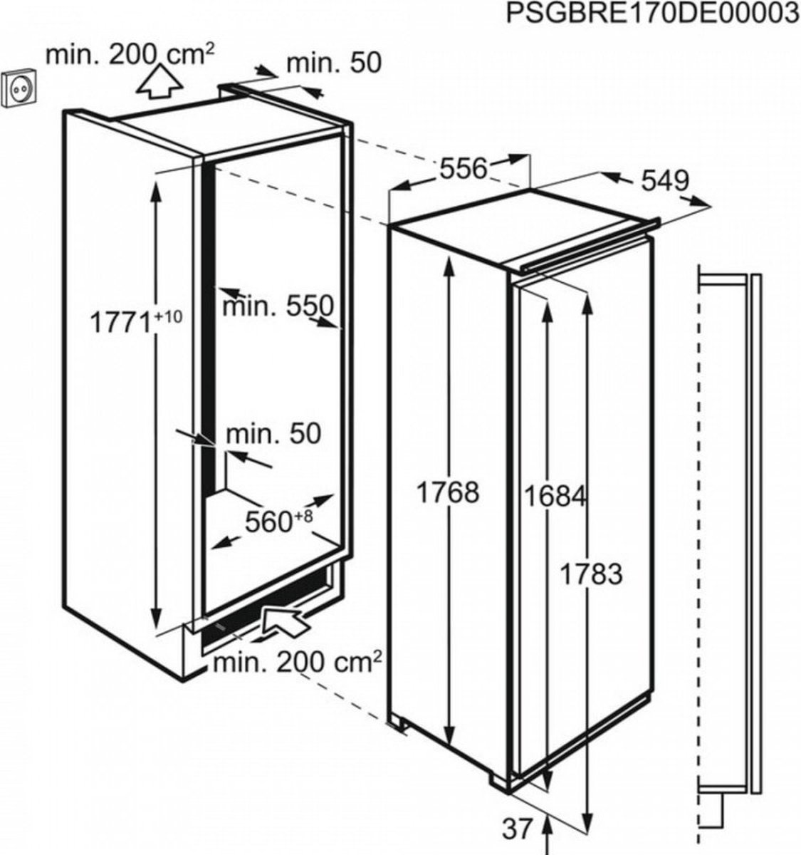 AEG ABE818E6NC - Inbouw vriezer