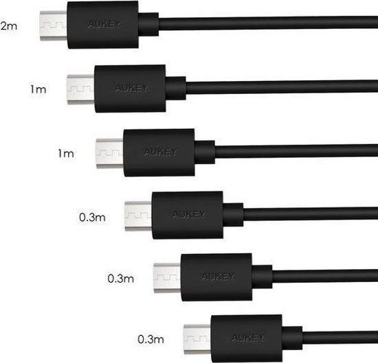 AUKEY 6-Pack Micro USB kabels