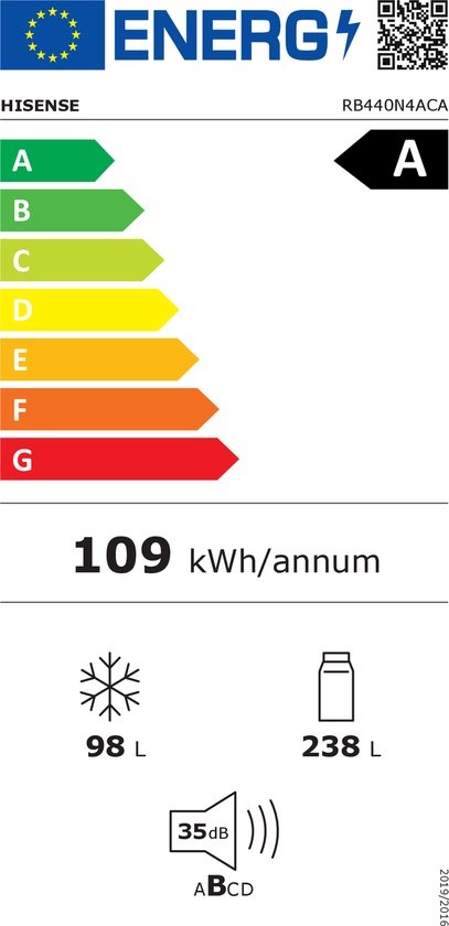 Hisense RB440N4ACA - Koel-vriescombinatie