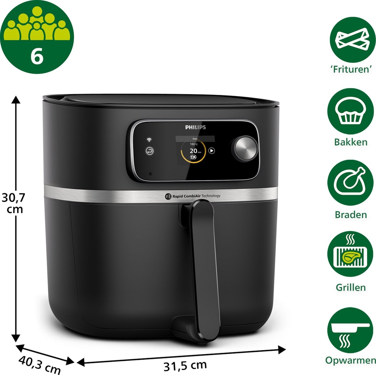Philips Airfryer Combi XXL Connected HD9876/90 - Hetelucht friteuse