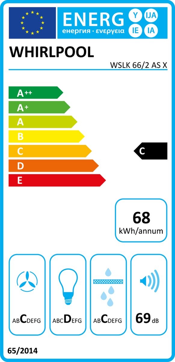 Whirlpool WSLK 66/2 AS X - Wandschouw afzuigkap