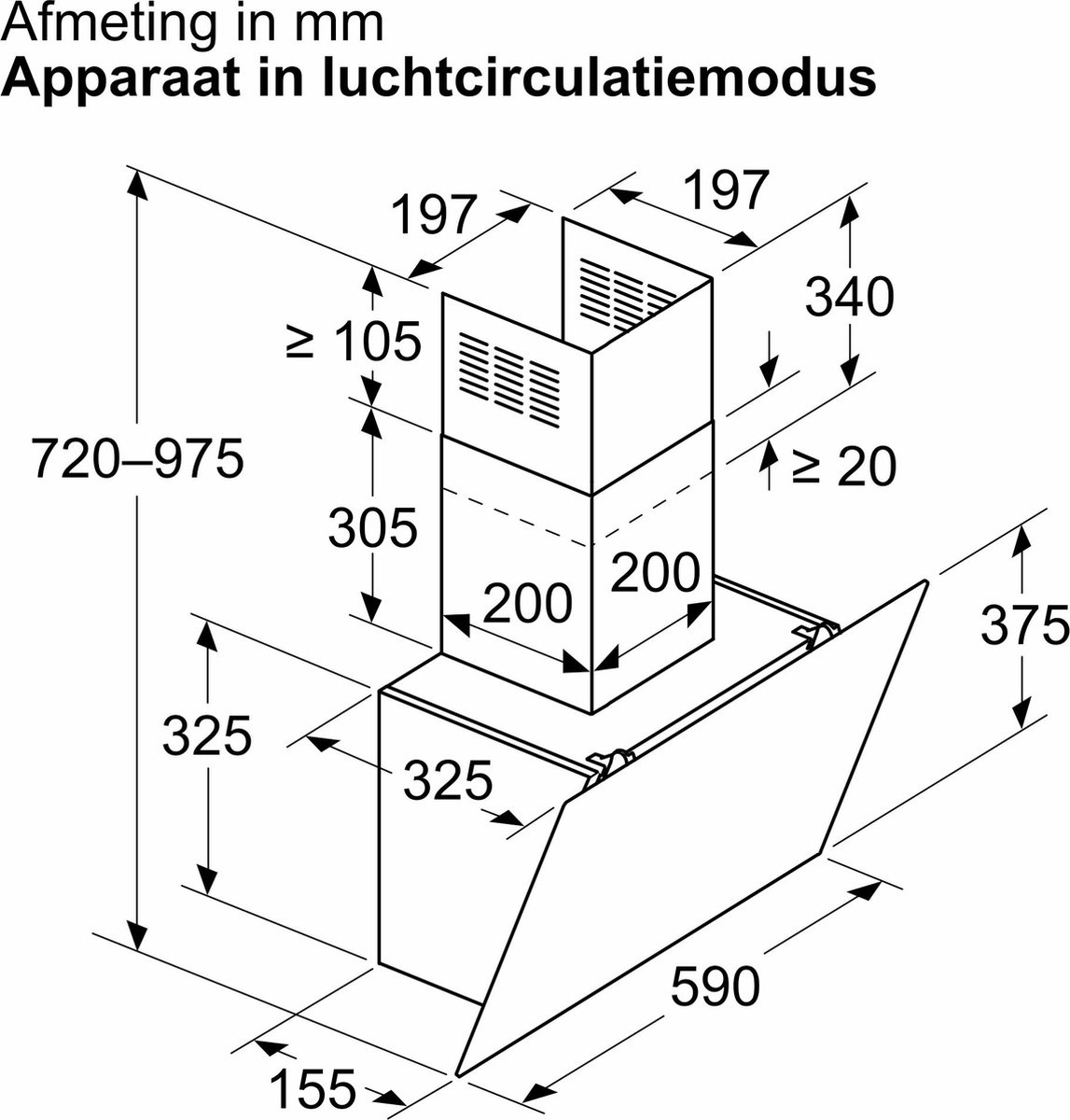 Bosch DWK65DK60 - Wandschouw afzuigkap