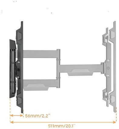 Cavus WME106 Muursteun dubbele arm (37 - 55 inch) - TV muurbeugel