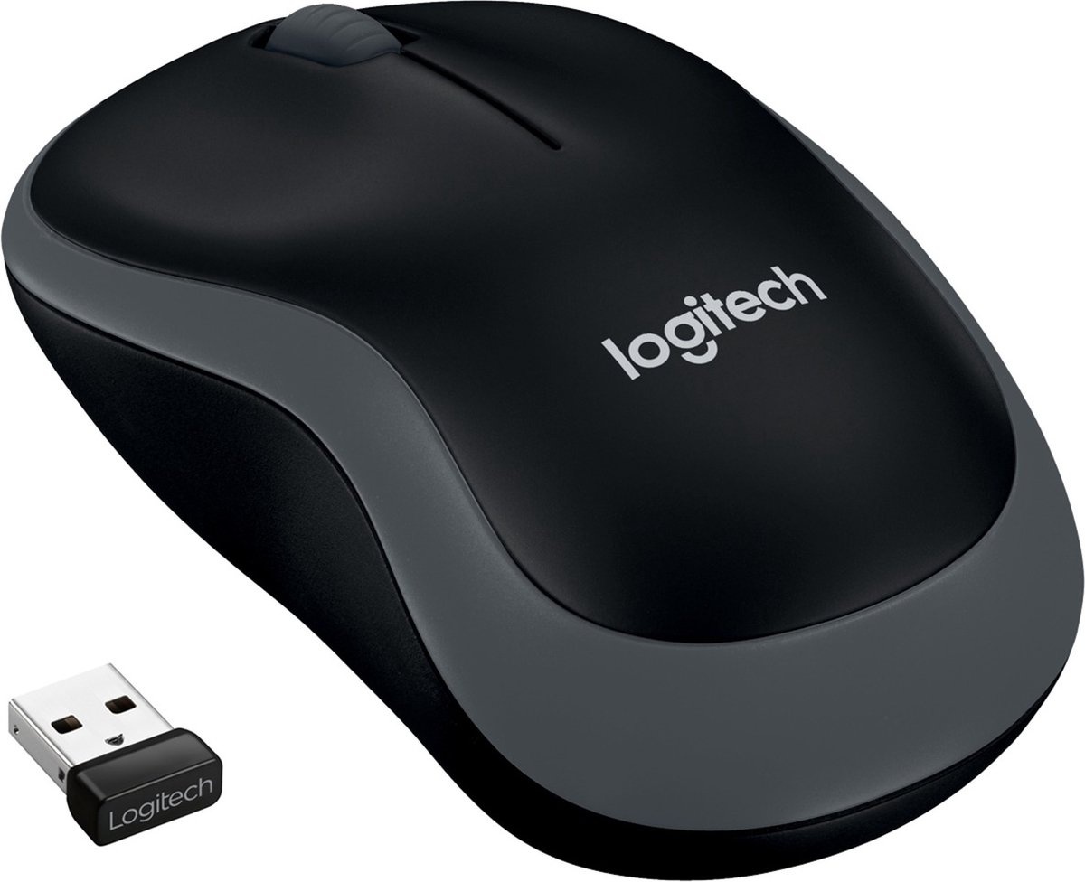 Logitech M185 Grijs/Zwart - Muis
