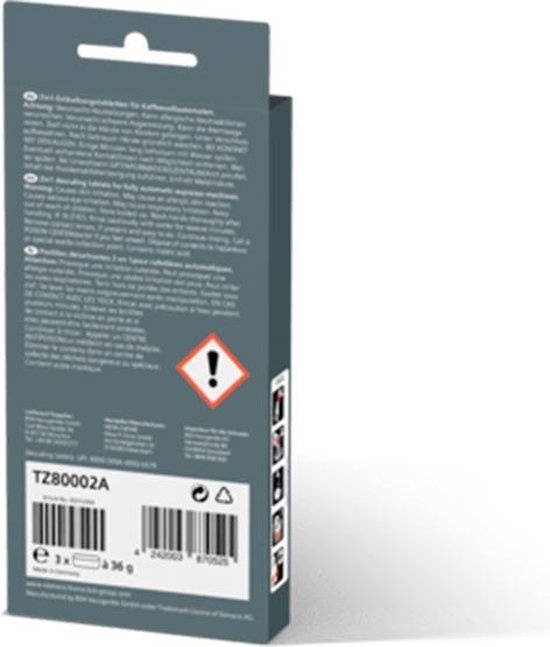 Siemens TZ80002A EQ Ontkalkingstabletten (3 stuks)