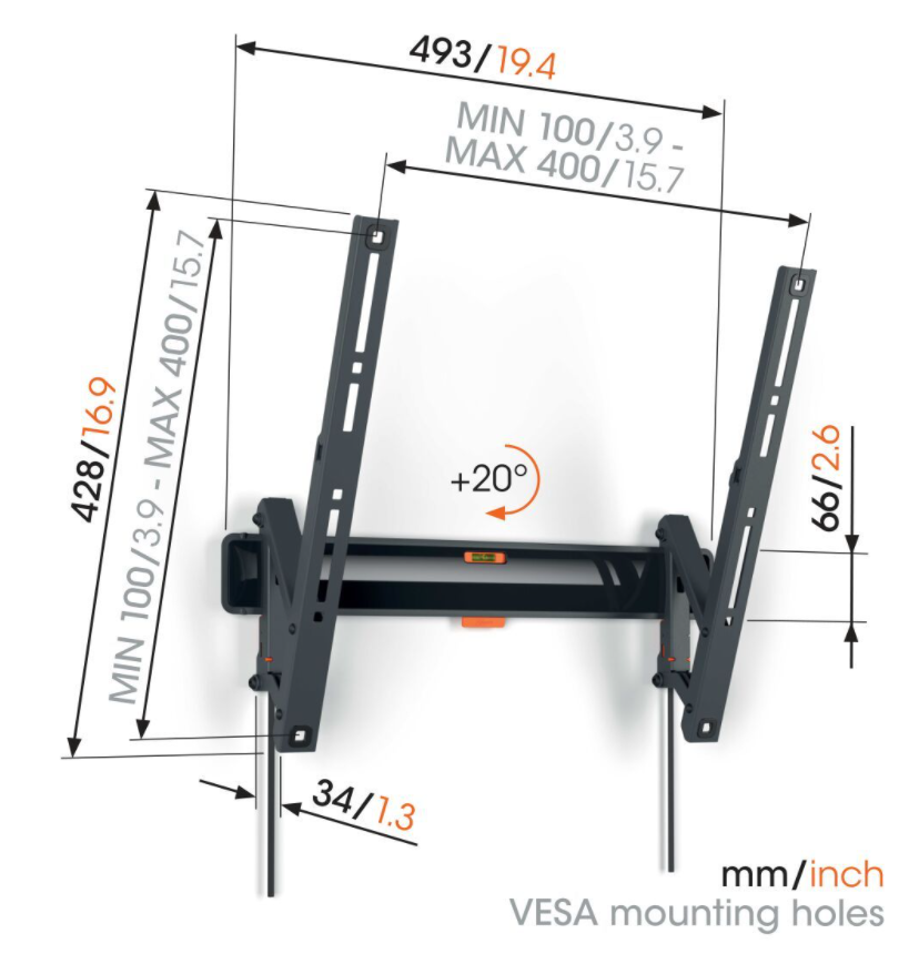 Vogel's TVM 3415 Muurbeugel (32-65 inch) - TV muurbeugel