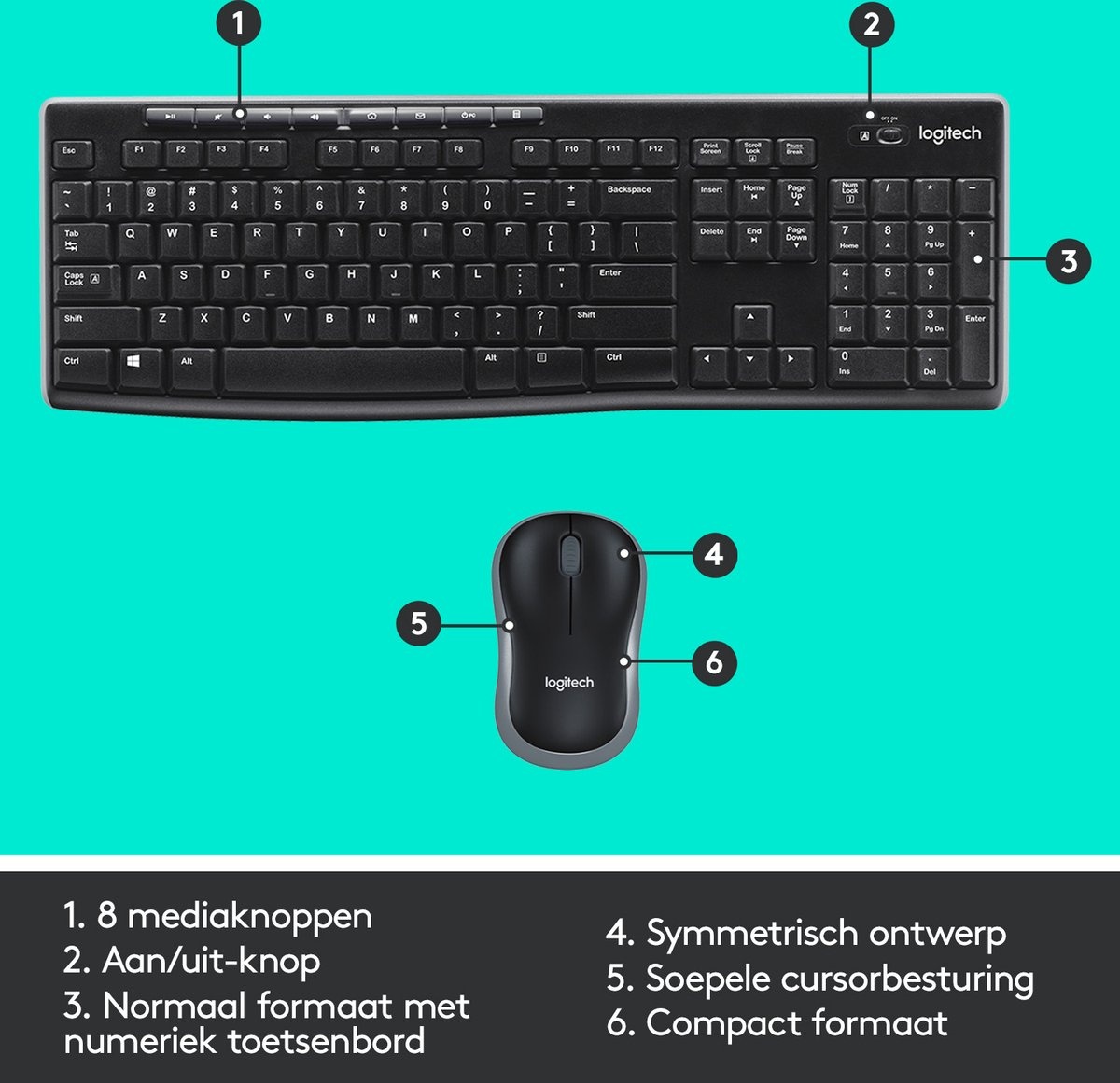 Logitech MK270 (BM) - Toetsenbord + muis set