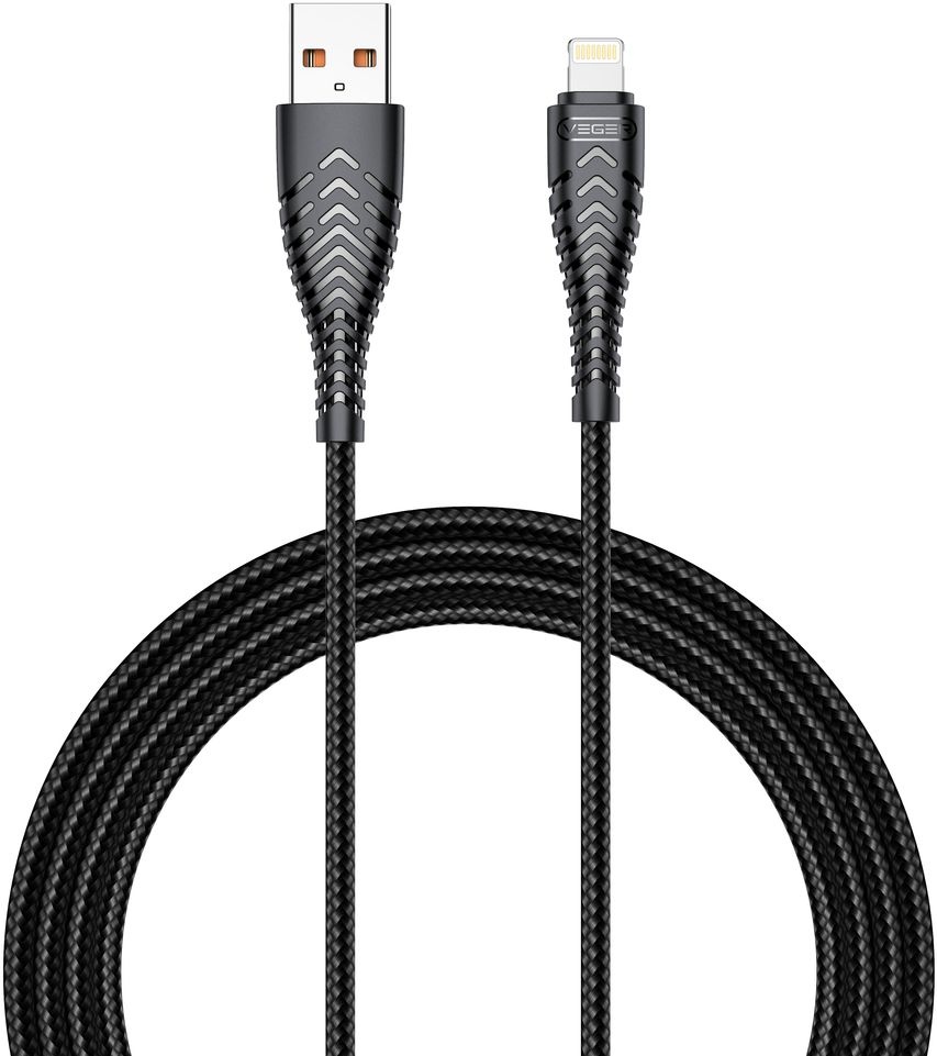 Veger V105 USB-A naar Lightning kabel 1.2m Nylon