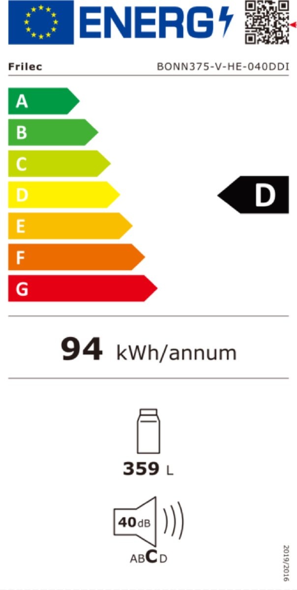 Frilec BONN375-V-HE-040DDI - Vrijstaande koelkast