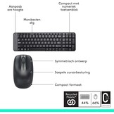 Logitech MK220 Wireless Combo - Toetsenbord + muis set