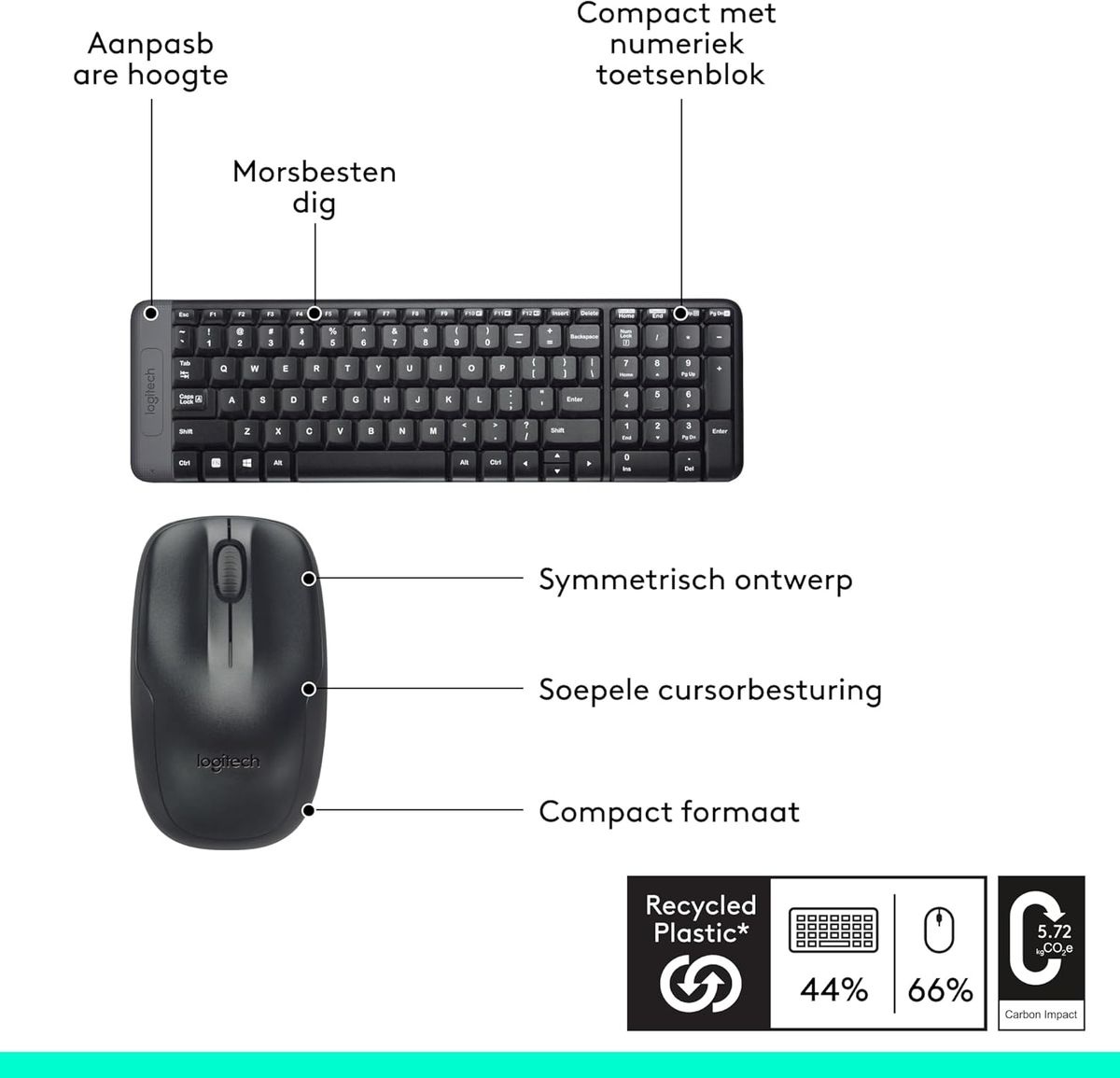 Logitech MK220 Wireless Combo - Toetsenbord + muis set