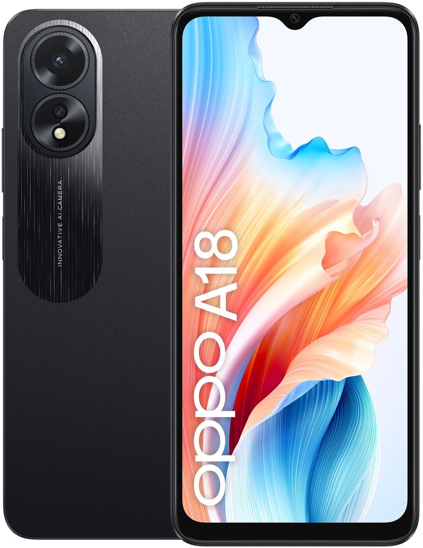OPPO A18 128GB Zwart - Mobiele telefoon