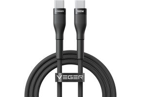Veger CC05 USB-C naar USB-C kabel 1.5m Braided Aluminium 100Watt