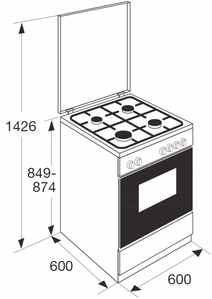 ETNA FGV160WIT - Gasfornuis