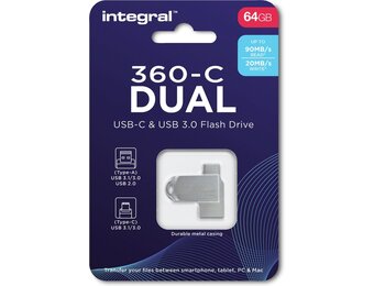Integral 360-C Dual USB-C & USB 3.0 64GB - USB-stick