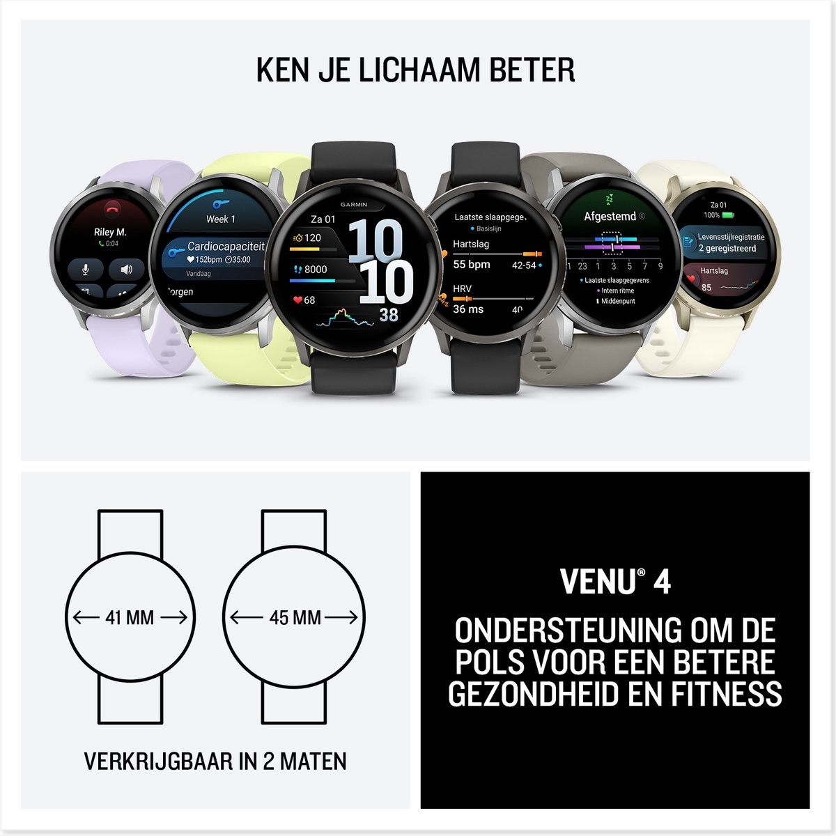 Garmin Venu 4 45mm Zwart - Smartwatch