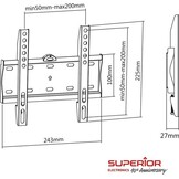 Superior Electronics SUPSTV001 Muurbeugel 23-42 inch - TV muurbeugel
