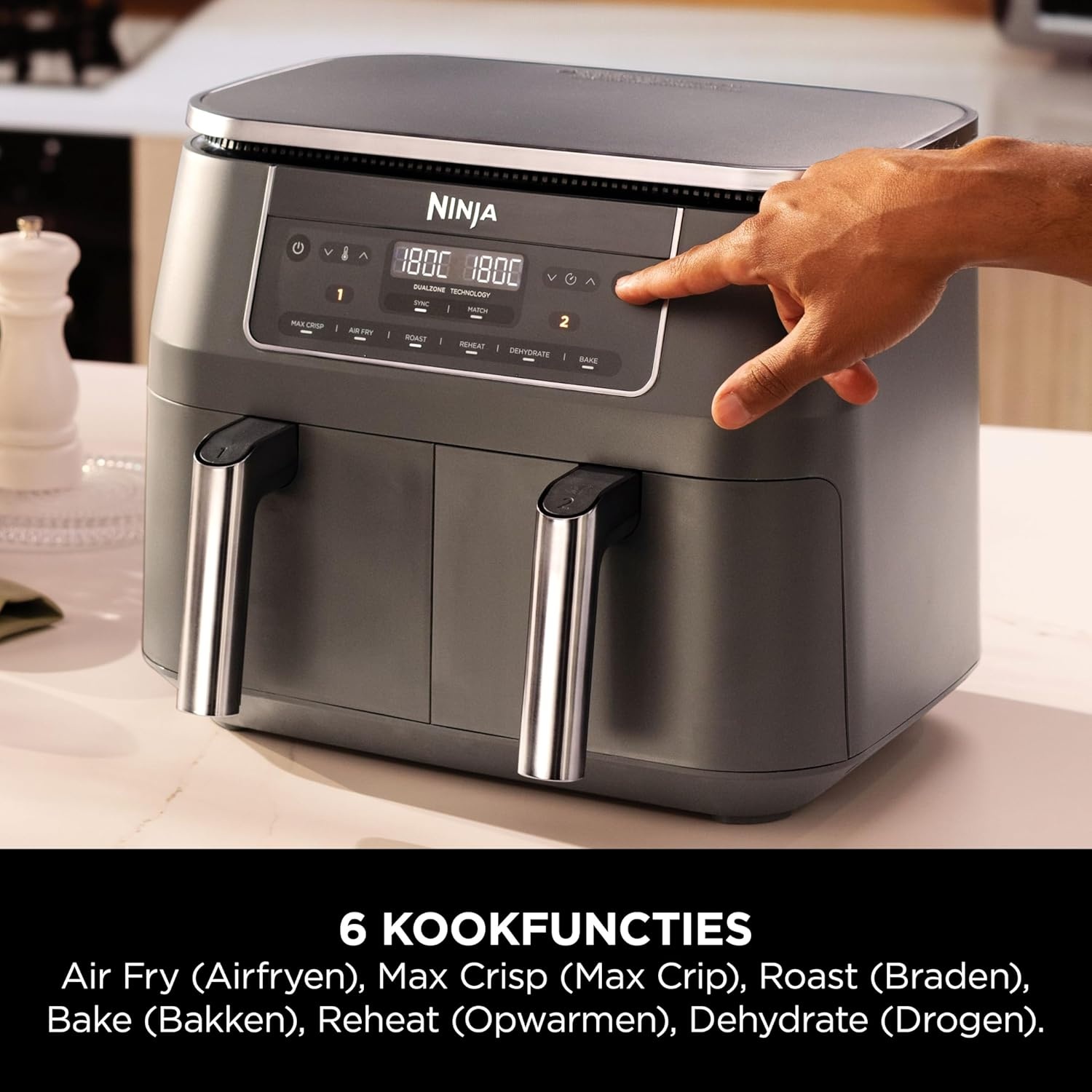 Ninja Dual Zone DZ300EU - Hetelucht friteuse