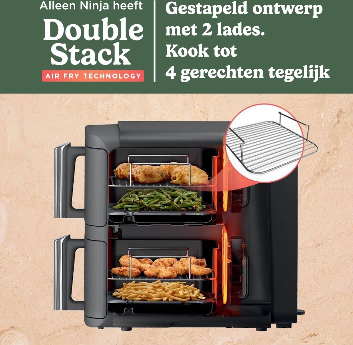 Ninja Double Stack XL 2-Drawer SL400EU - Hetelucht friteuse
