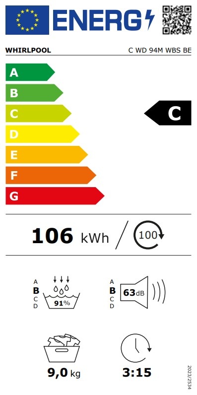 Whirlpool C WD 94M WBS BE - Warmtepompdroger