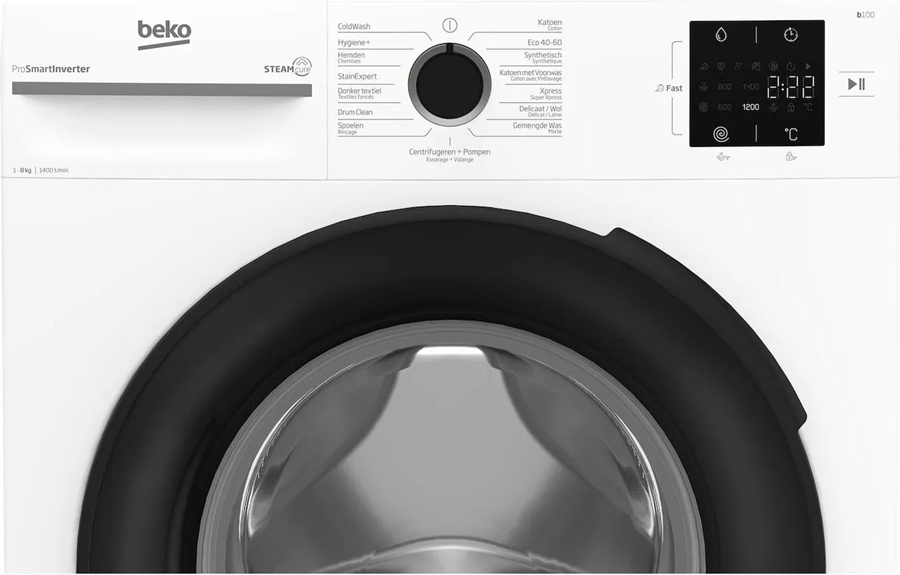 Beko BM1WFU3842W SteamCure - Wasmachine