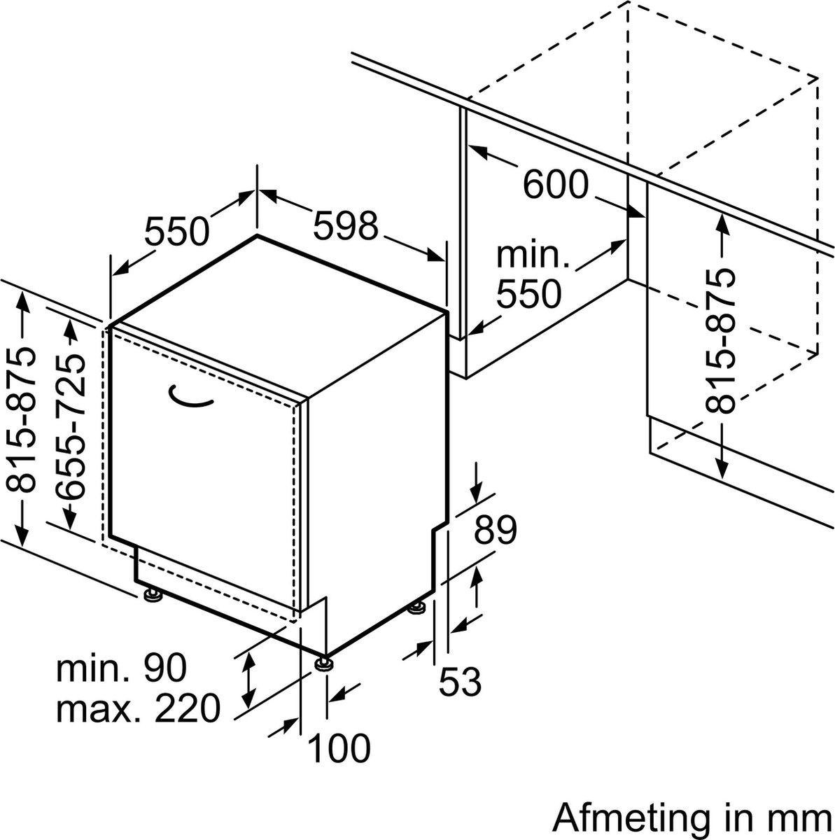 Bosch SMV6YCX00E Serie 6 - Inbouw vaatwasser