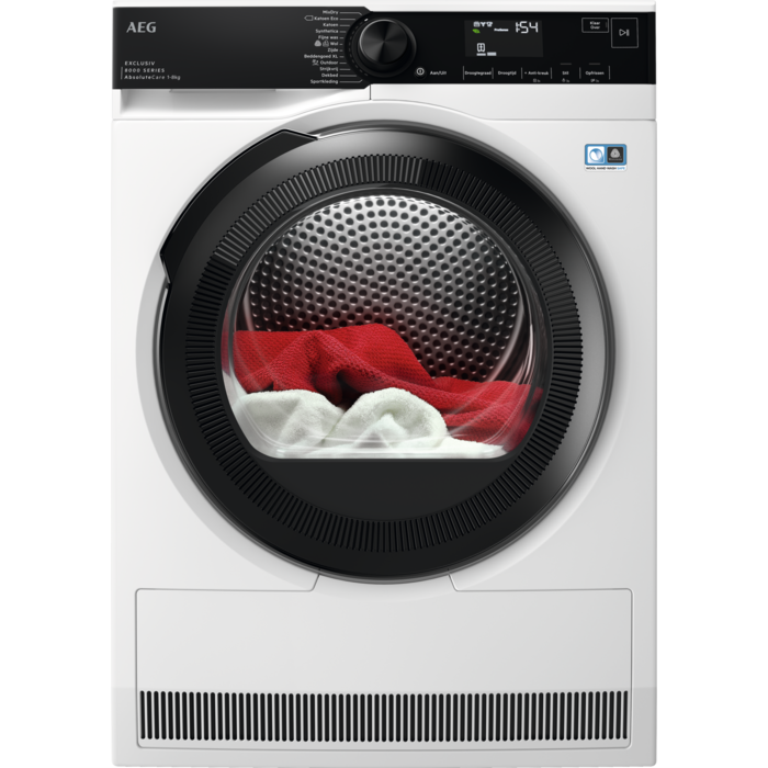 AEG TR8TRIER 8000 Serie AbsoluteCare - Warmtepompdroger