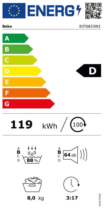 Beko B3T6823W2 SteamCure Selective - Warmtepompdroger