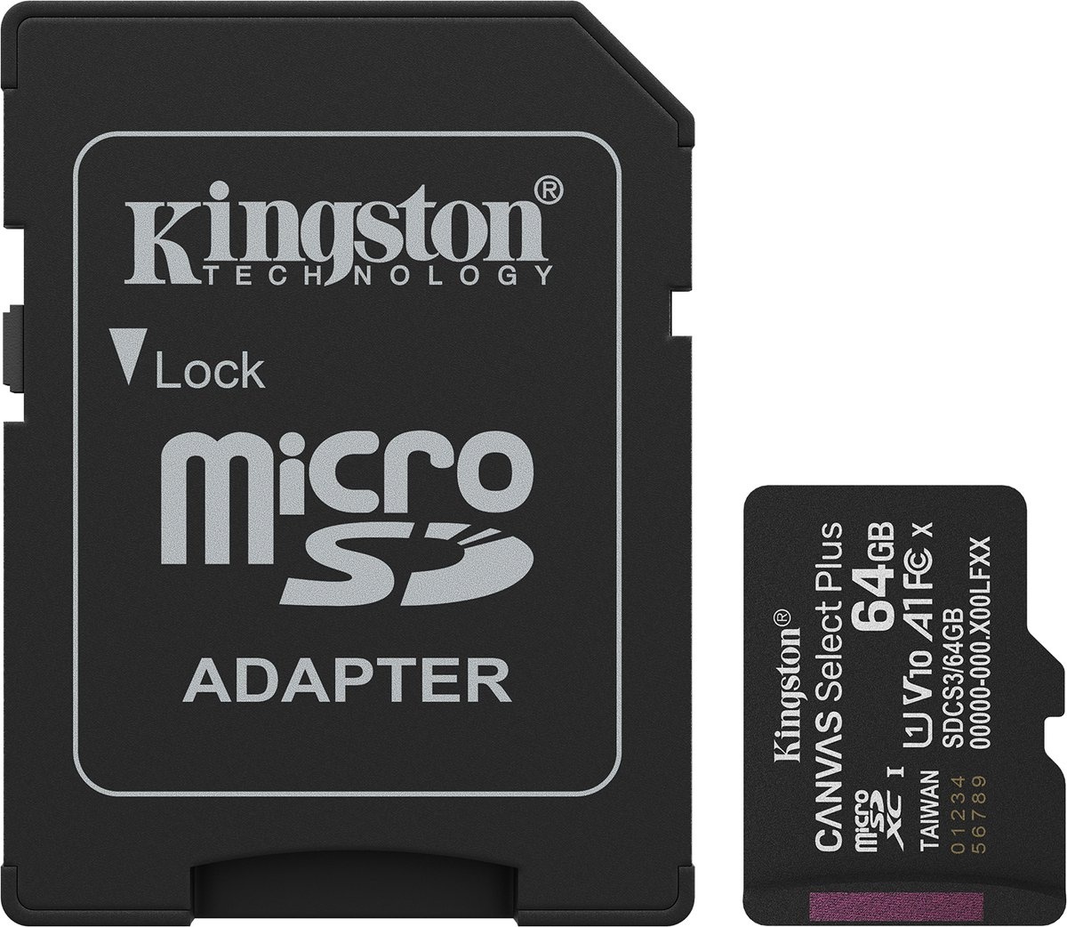 Kingston Canvas Select Plus Gen. 3 microSDXC 64GB - Micro SD kaart