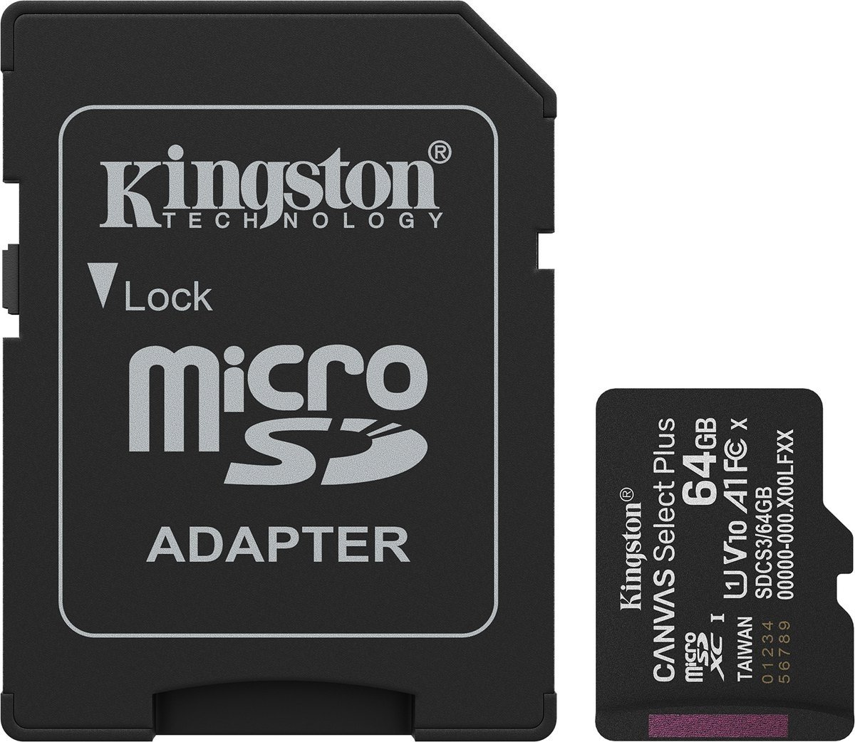Kingston Canvas Select Plus Gen. 3 microSDXC 64GB - Micro SD kaart