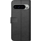 Just in Case Google Pixel 9 Pro XL PU leather Book Case Zwart - Telefoonhoesje