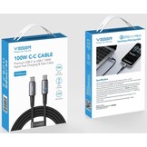 Veger CC1 USB-C naar USB-C kabel 1.5m Braided Aluminium 100 Watt