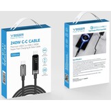 Veger DC120 USB-C naar USB-C kabel 1.5m Braided Aluminium 240 Watt met display